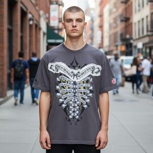 Red Monkey Los Angeles World Tour Skeleton Graphic T-shirt Mens Size XL